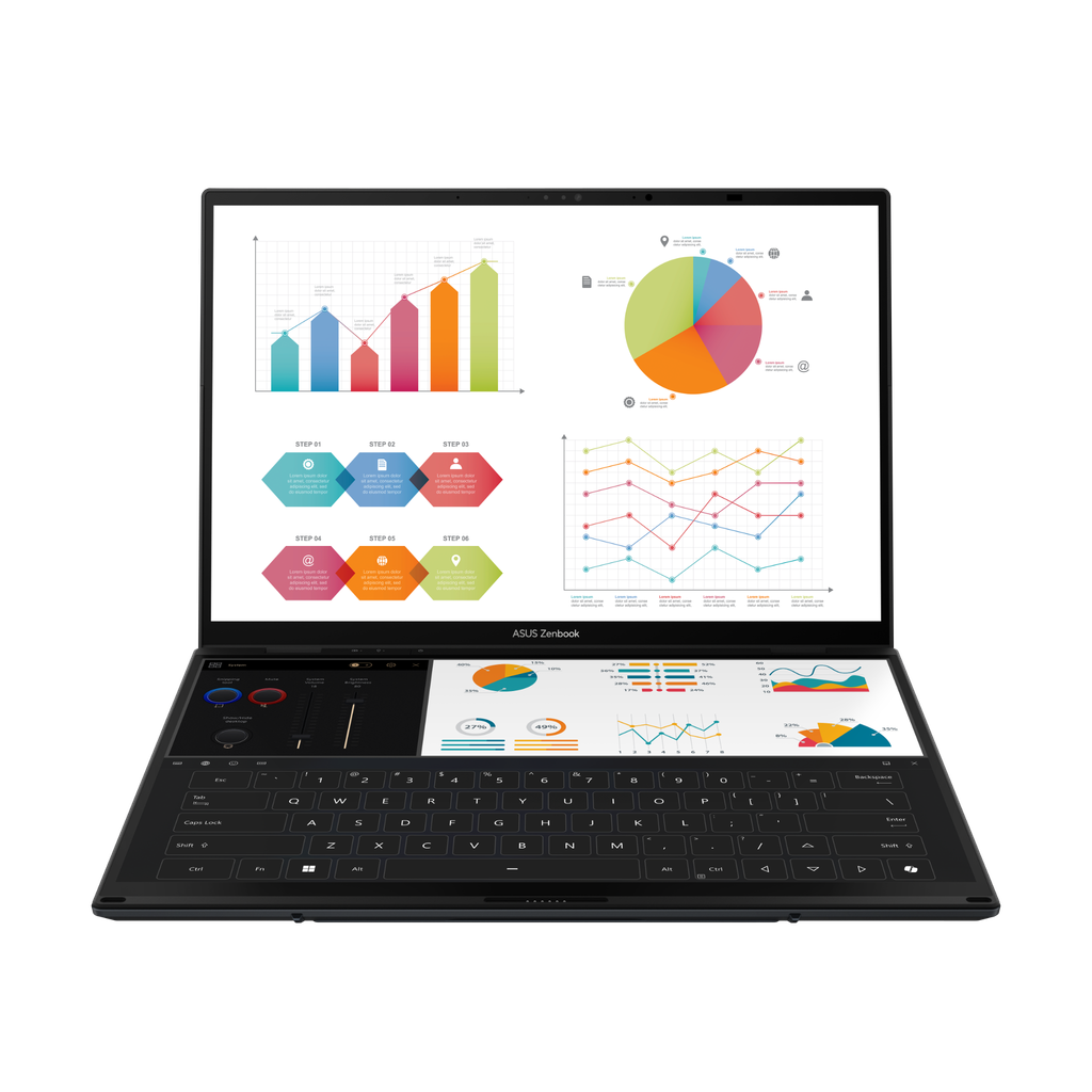 Laptop ASUS ZenBook Duo OLED UX8406CA-PZ109WS (Ultra 9 285H | 32GB | 1TB | Intel Arc 140T | 2x 14' 3K OLED Touch | Win 11)