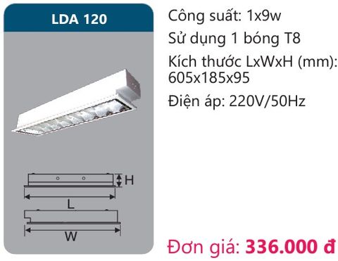  MÁNG ĐÈN ÂM TRẦN CHÓA PHẢN QUANG DUHAL LDA 120 