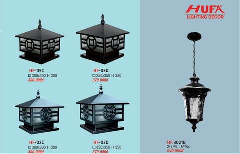  ĐÈN TRỤ CỔNG HF 05C, 05D, 02C, 02D, ĐÈN TREO HF 3021B 