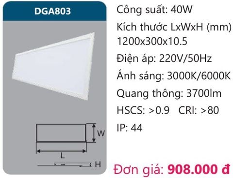  ĐÈN LED PANEL ÂM TRẦN 300x1200 DUHAL DGA803 