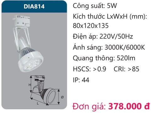  ĐÈN LED RỌI ĐIỂM GẮN THANH RAY DUHAL 5W DIA814 