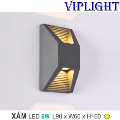  ĐÈN TƯỜNG LED VLAK03 XÁM _ GẮN VÁCH TƯỜNG TRANG TRÍ NGOÀI TRỜI, TRONG NHÀ 