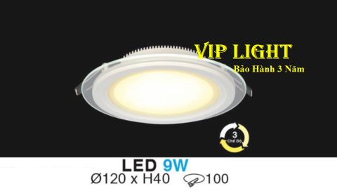  ĐÈN ÂM TRẦN KIẾNG ( MẶT KÍNH ) LED BA CHẾ ĐỘ ĐỔI MÀU 9W HUFA AT-58 LED 9W 3 MÀU 