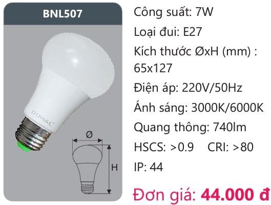 BÓNG ĐÈN LED DUHAL 7W SBNL507