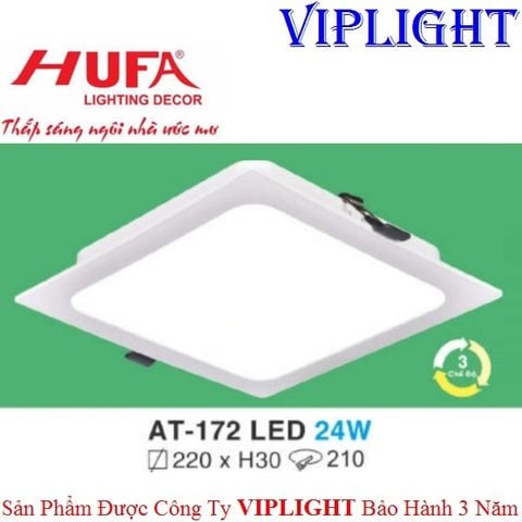  ĐÈN ÂM TRẦN HUFA LED 24W BA CHẾ ĐỘ AT-172 LED 24W VUÔNG 3 MÀU 