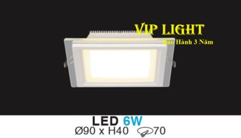  ĐÈN ÂM TRẦN KIẾNG ( MẶT KÍNH ) VUÔNG LED 6W HUFA AT-53 LED 6W 