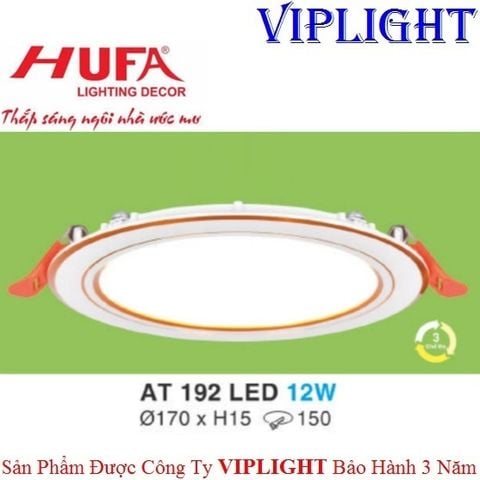  ĐÈN ÂM TRẦN MỎNG VIỀN VÀNG HUFA LED 12W BA CHẾ ĐỘ AT 192 LED 12W 3 MÀU 