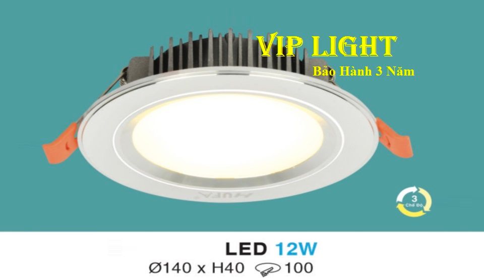 ĐÈN ÂM TRẦN VIỀN BẠC LED 12W BA 3 MÀU HUFA AT115 LED 12W