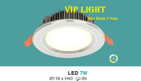  ĐÈN ÂM TRẦN VIỀN BẠC LED 7W BA 3 MÀU HUFA AT111 LED 7W 