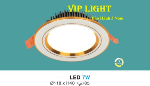  ĐÈN ÂM TRẦN VIỀN VÀNG LED 7W BA 3 MÀU HUFA AT110 LED 7W 