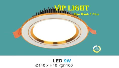  ĐÈN ÂM TRẦN VIỀN VÀNG LED 9W BA 3 MÀU HUFA AT112 LED 9W 