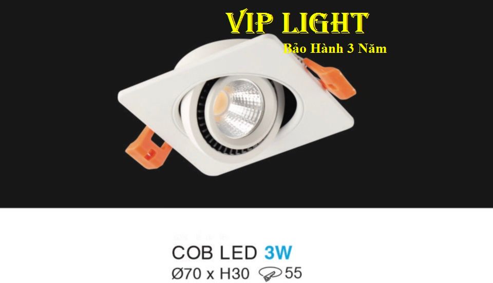 ĐÈN ÂM TRẦN VUÔNG CHIẾU ĐIỂM LED COB 3W HUFA AT-94 COB LED 3W