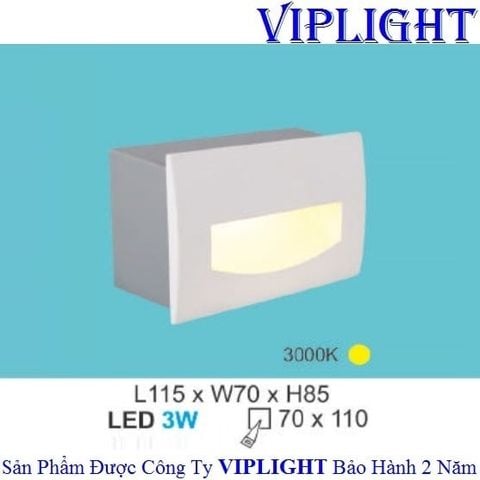  ĐÈN ÂM TƯỜNG, ĐÈN ÂM CẦU THANG, ĐÈN ÂM BẬC THANG _ LED 3W ACT01 