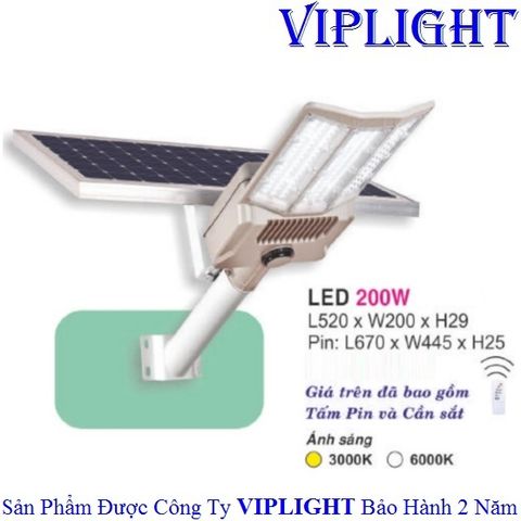  ĐÈN ĐƯỜNG NĂNG LƯỢNG MẶT TRỜI SOLAR LIGHT NL-30 LED 200W 