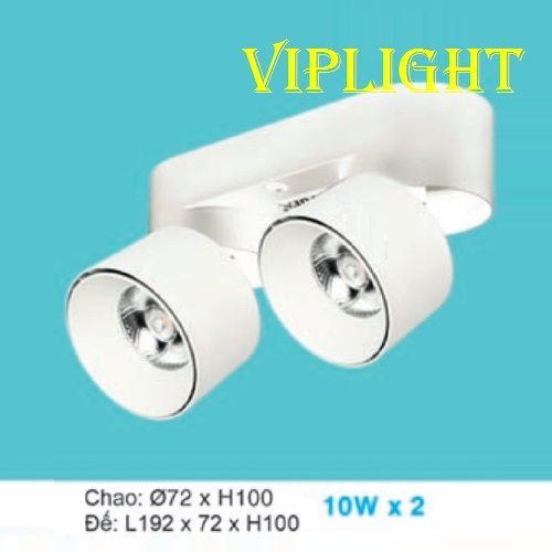 ĐÈN GẮN NỔI BẺ GÓC HAI BÓNG CHIẾU ĐIỂM LED 2 x 10W ( VỎ TRẮNG LN-41 )