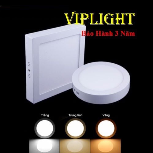 ĐÈN GẮN NỔI ỐP TRẦN LED 3 BA CHẾ ĐỘ ĐỔI MÀU 12W ( VUÔNG - TRÒN )