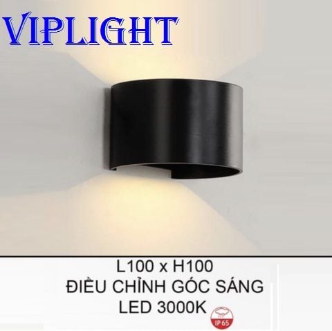  ĐÈN GẮN TƯỜNG LED HẮT 2 HAI ĐẦU VL355VNT2217 THÂN TRÒN ĐEN 