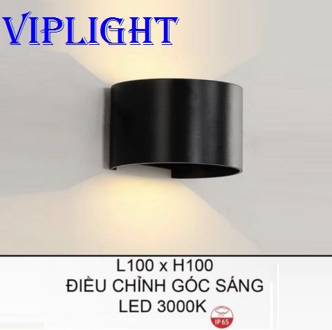 ĐÈN GẮN TƯỜNG LED HẮT 2 HAI ĐẦU VL355VNT2217 THÂN TRÒN ĐEN