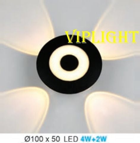  ĐÈN HẮT VÁCH TƯỜNG HÀNH LANG TRANG TRÍ LED 4W+2W VLHFAK49 TRÒN 4 TIA 