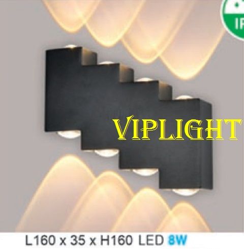 ĐÈN HẮT VÁCH TƯỜNG HÀNH LANG TRANG TRÍ VLHFAK31 CHIẾU 8 TIA 2 HAI ĐẦU