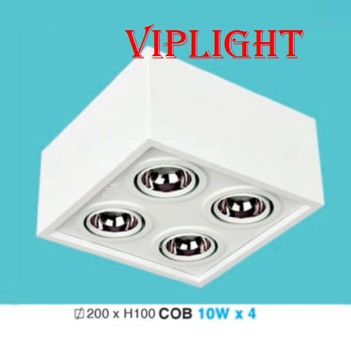 ĐÈN HỘP GẮN NỔI LED COB BỐN 4 BÓNG x 10W THÂN VỎ TRẮNG LN-31