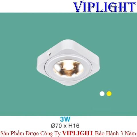  ĐÈN LED MINI GẮN NỔI KỆ TỦ 3W Ø70 MÀU TRẮNG 