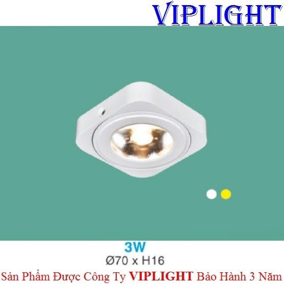 ĐÈN LED MINI GẮN NỔI KỆ TỦ 3W Ø70 MÀU TRẮNG