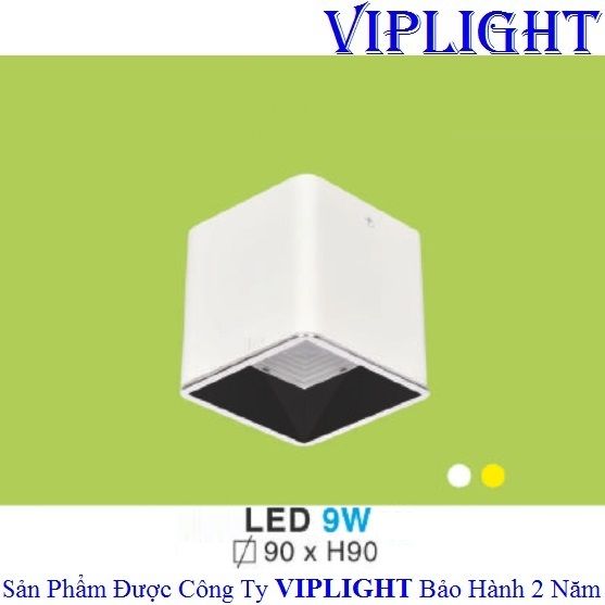 ĐÈN LON LED, ĐÈN LON GẮN NỔI, ĐÈN LON ỐP TRẦN_VUÔNG LED 9W LN-52