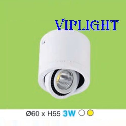 ĐÈN LON LED GẮN NỔI CHIẾU ĐIỂM 3W (ĐIỀU CHỈNH ĐƯỢC HƯỚNG SÁNG)