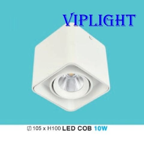  ĐÈN LON VUÔNG GẮN NỔI CHIẾU ĐIỂM LED COB 10W (VỎ TRẮNG LN-27) 