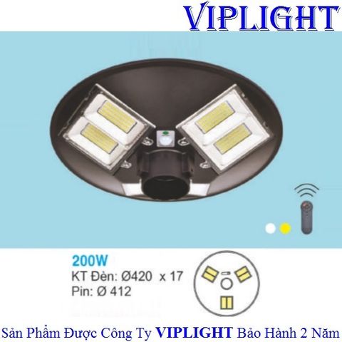  ĐÈN NĂNG LƯỢNG UFO LED 200W TÍCH HỢP CẢM BIẾN CHUYỂN ĐỘNG NL-23 200W 