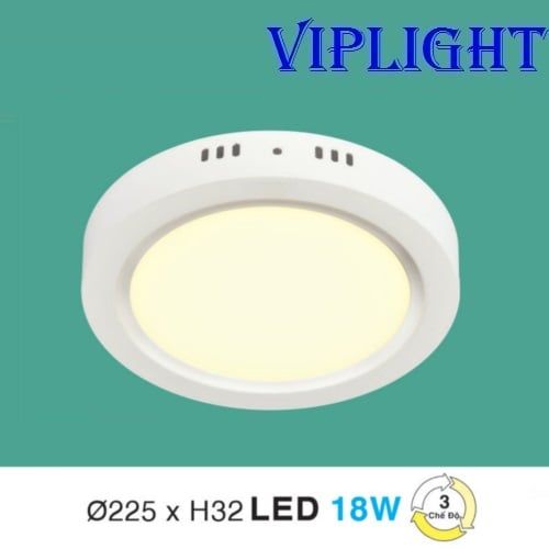 ĐÈN ỐP TRẦN ( GẮN NỔI - ỐP NỔI ) LED 3 BA MÀU 18W TRÒN MP-21