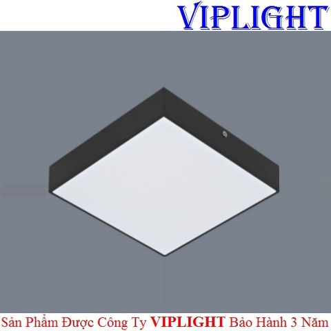  ĐÈN ỐP TRẦN _ GẮN NỔI TRÀN VIỀN LED 15W VỎ ĐEN VUÔNG PHI Ø120 