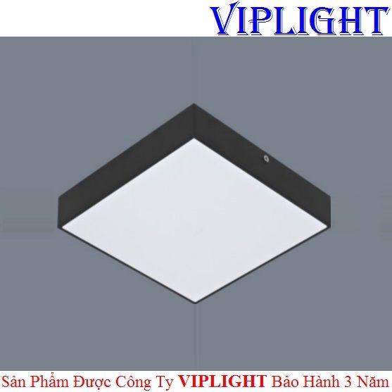 ĐÈN ỐP TRẦN _ GẮN NỔI TRÀN VIỀN LED 15W VỎ ĐEN VUÔNG PHI Ø120