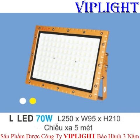  ĐÈN PHA LED 70W HUFA FA-46 VỎ VÀNG CHIẾU XA 5 Mét 