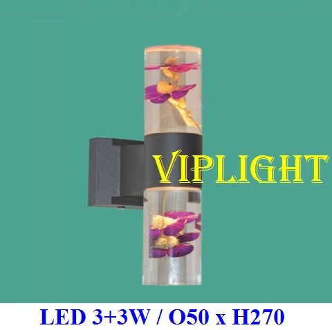ĐÈN THÂN TRỤ GẮN VÁCH TƯỜNG TRANG TRÍ LED 6W BA 3 MÀU VLHFAK088