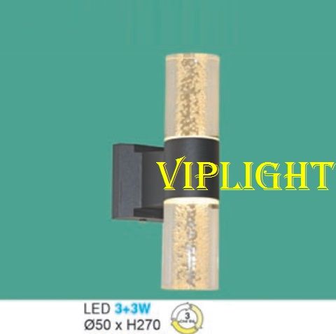 ĐÈN THÂN TRỤ GẮN VÁCH TƯỜNG TRANG TRÍ LED 6W BA 3 MÀU VLHFAK101