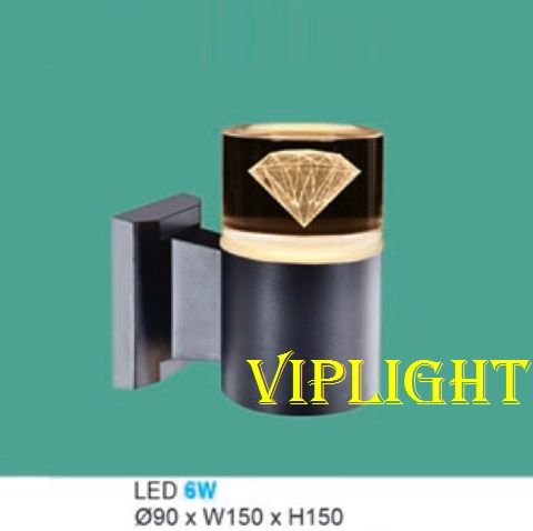 ĐÈN TRỤ 1 MỘT ĐẦU GẮN VÁCH TƯỜNG TRANG TRÍ LED 6W BA 3 MÀU VLHFAK6029