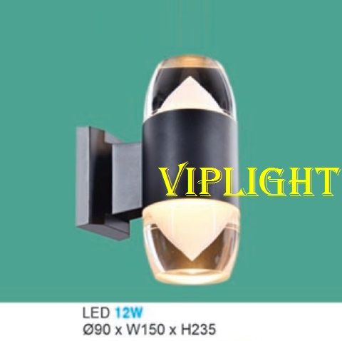  ĐÈN TRỤ 2 HAI ĐẦU GẮN VÁCH TƯỜNG TRANG TRÍ LED 12W BA 3 MÀU VLHFAK6015 