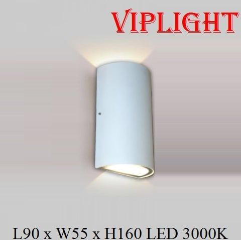 ĐÈN TƯỜNG HẮT 2 HAI ĐẦU HÌNH BÁN TRỤ VL355VNT2260 THÂN TRẮNG