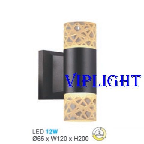ĐÈN VÁCH TƯỜNG HÀNH LANG LED 12W 3 MÀU TRANG TRÍ VLHFAK7046 SƠN ĐEN