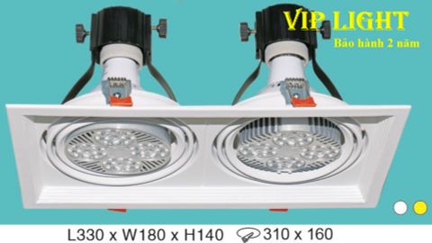  ĐÈN LED DOWNLIGHT ÂM TRẦN ĐÔI 2 HAI BÓNG PAR E27 35W X 2 HUFA AT-106 PAR 35WX2 