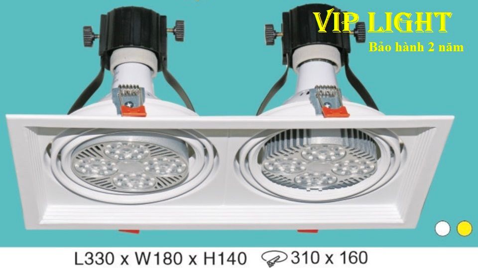 ĐÈN LED DOWNLIGHT ÂM TRẦN ĐÔI 2 HAI BÓNG PAR E27 35W X 2 HUFA AT-106 PAR 35WX2