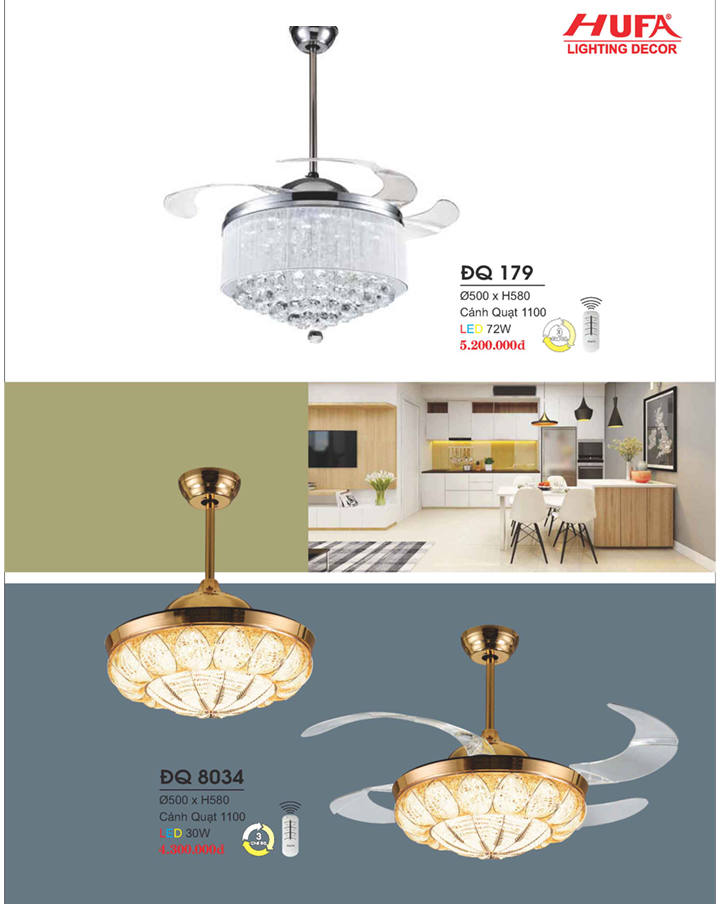 ĐÈN QUẠT TRANG TRÍ ĐQ 179 , ĐQ 8034