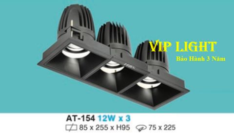  ĐÈN ÂM TRẦN VUÔNG VỎ ĐEN LED CHIẾU ĐIỂM 36W 3 BA BÓNG HUFA AT-154 12WX3 