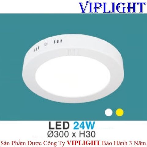  ĐÈN ỐP TRẦN, ĐÈN GẮN NỔI, ĐÈN ỐP NỔI _ TRÒN PHI Ø300 LED 24W MP 04 HUFA 