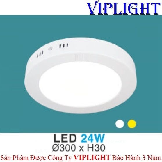 ĐÈN ỐP TRẦN, ĐÈN GẮN NỔI, ĐÈN ỐP NỔI _ TRÒN PHI Ø300 LED 24W MP 04 HUFA