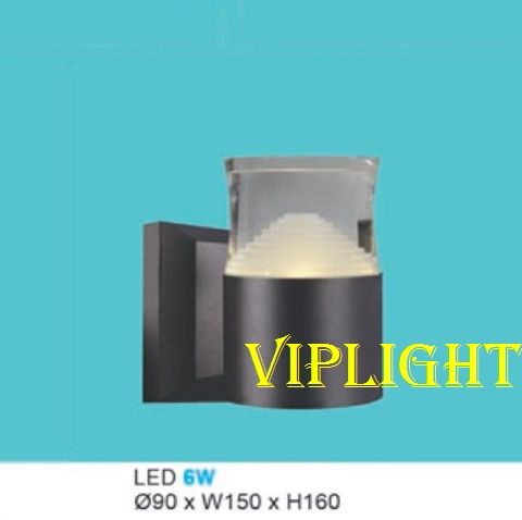 ĐÈN TRỤ 1 MỘT ĐẦU GẮN VÁCH TƯỜNG TRANG TRÍ LED 6W BA 3 MÀU VLHF1182 ĐEN