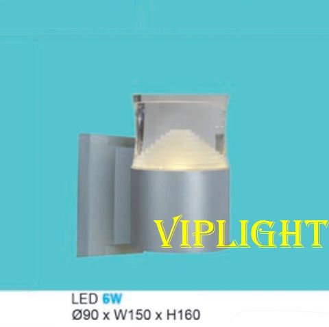 ĐÈN TRỤ 1 MỘT ĐẦU GẮN VÁCH TƯỜNG TRANG TRÍ LED 6W BA 3 MÀU VLHF1182 XÁM