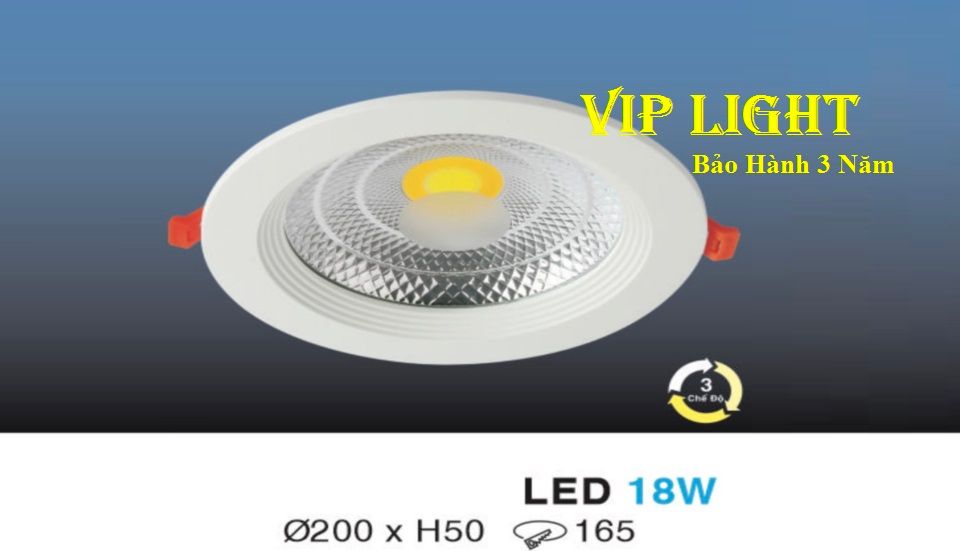 ĐÈN DOWNLIGHT ÂM TRẦN LED COB BA CHẾ ĐỘ ĐỔI MÀU 18W HUFA AKCOB18 LED 18W - 3 MÀU